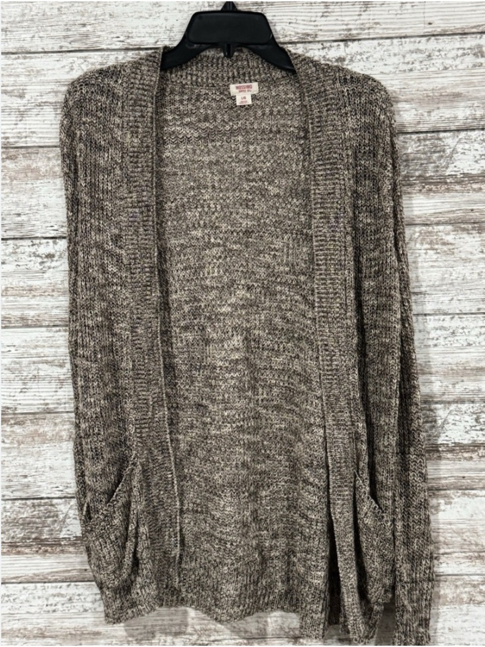 Cozy Open-Front Women's Sweater Cardigan - Green Gray Mix